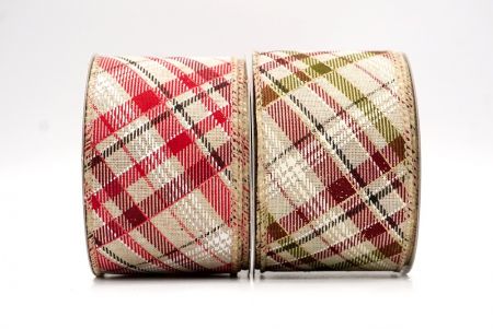 क्लासिक प्लेड तिरछा पैटर्न तार वाला रिबन_KF9667