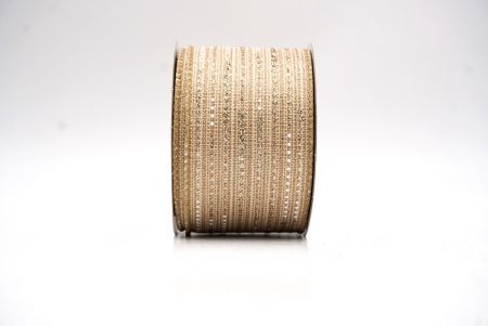 Ruban en fil de fer à pois dorés métalliques marron clair_KF9671GC-13-183