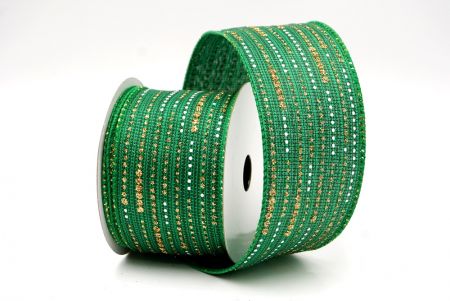 Ruban en fil de fer à pois dorés métalliques verts_KF9671GC-3-49
