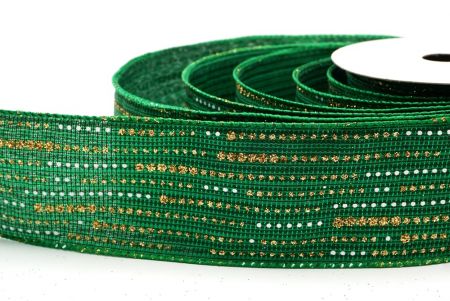 Ruban en fil de fer à pois dorés métalliques verts_KF9671GC-3-49