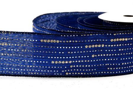 Ruban en fil de fer à pois dorés métalliques bleus_KF9671GC-4-4