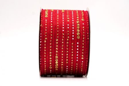 Ruban en fil de fer à pois dorés métalliques rouges_KF9671GC-7-169