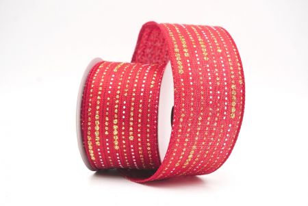 Ruban en fil de fer à pois dorés métalliques rouges_KF9671GC-7-169