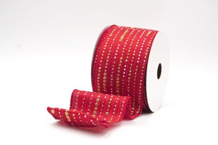 Ruban en fil de fer à pois dorés métalliques rouges_KF9671GC-7-169