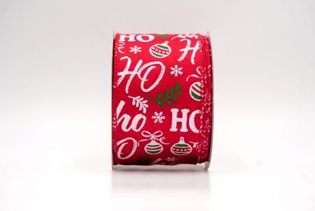 Rouge_Ro Ro Ro et ruban en fil câblé avec ornement de fête_KF9675GC-7-7