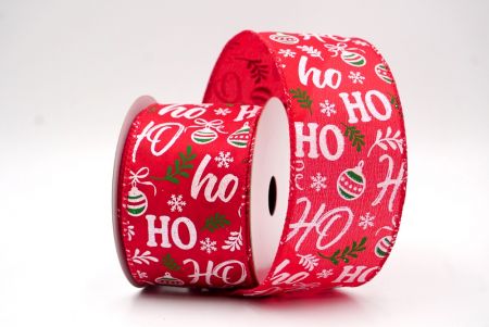 Rouge_Ro Ro Ro et ruban en fil câblé avec ornement de fête_KF9675GC-7-7