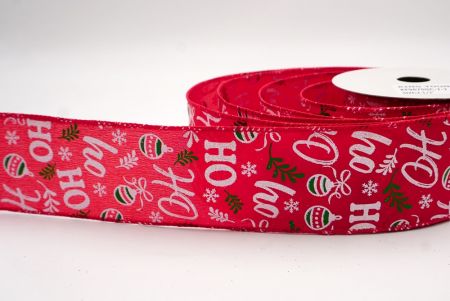 Rouge_Ro Ro Ro et ruban en fil câblé avec ornement de fête_KF9675GC-7-7