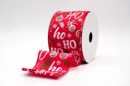 Rouge_Ro Ro Ro et ruban en fil câblé avec ornement de fête_KF9675GC-7-7