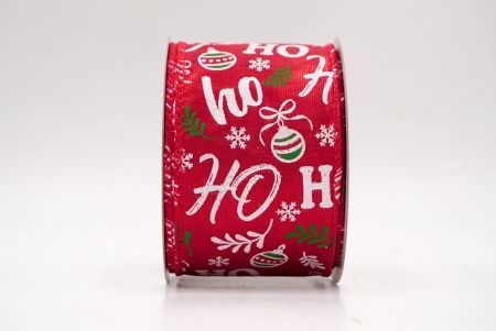 Rouge_Ro Ro Ro et ruban en fil câblé avec ornement de fête_KF9676GC-7-7