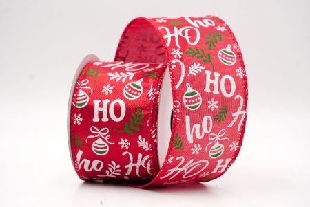 Rouge_Ro Ro Ro et ruban en fil câblé avec ornement de fête_KF9676GC-7-7