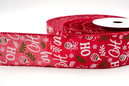 Rouge_Ro Ro Ro et ruban en fil câblé avec ornement de fête_KF9676GC-7-7