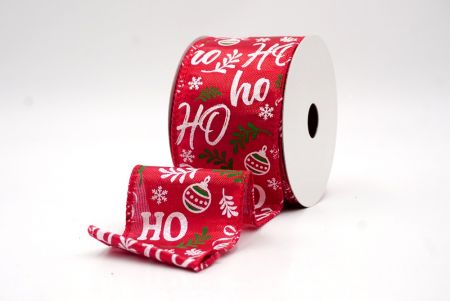 Rouge_Ro Ro Ro et ruban en fil câblé avec ornement de fête_KF9676GC-7-7