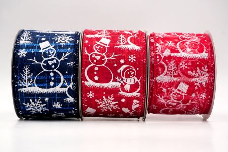 Snowman and Snowflake Shimmer Wired Ribbon_KF9677.KF9678.KF9679.KF9680.KF9681
