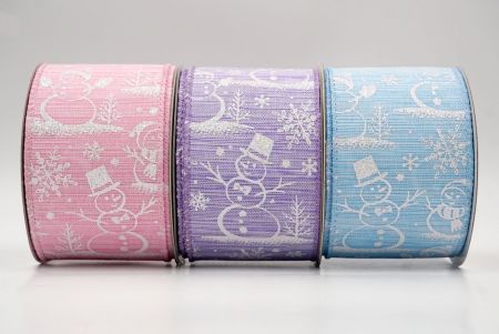 Snowman and Snowflake Shimmer Wired Ribbon_KF9677.KF9678.KF9679.KF9680.KF9681