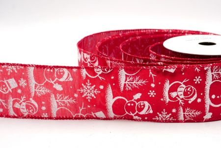 Red_Snowman and Snowflake Shimmer Wired Ribbon_KF9677GC-7-7