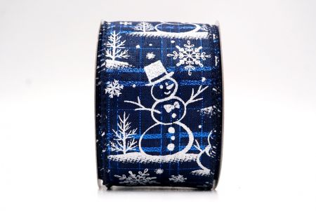Navy Blue_Snowman and Snowflake Shimmer Wired Ribbon_KF9679GC-4-4