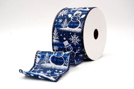 Navy Blue_Snowman and Snowflake Shimmer Wired Ribbon_KF9679GC-4-4