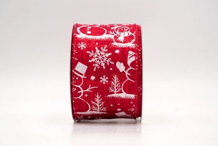 Red_Snowman and Snowflake Shimmer Wired Ribbon_KF9679GC-7-7