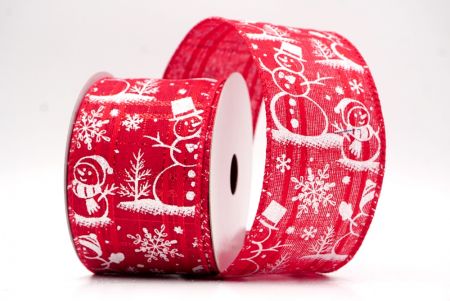 Red_Snowman and Snowflake Shimmer Wired Ribbon_KF9679GC-7-7