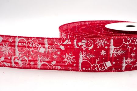 Red_Snowman and Snowflake Shimmer Wired Ribbon_KF9679GC-7-7