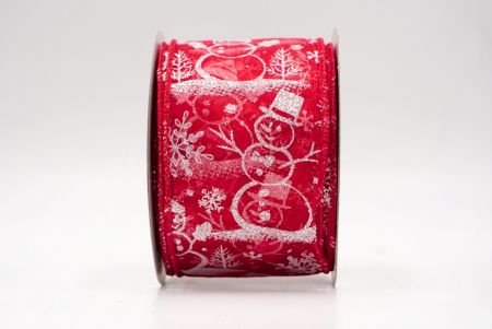 Red_Snowman and Snowflake Shimmer Wired Ribbon_KF9680GC-7-7
