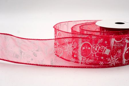 Red_Snowman and Snowflake Shimmer Wired Ribbon_KF9680GC-7-7