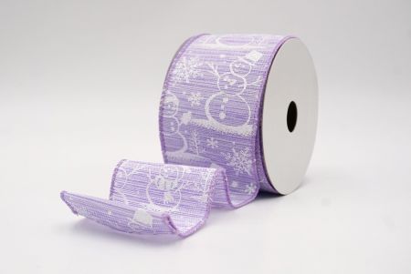Purple_Snowman and Snowflake Shimmer Wired Ribbon_KF9681GC-11-11