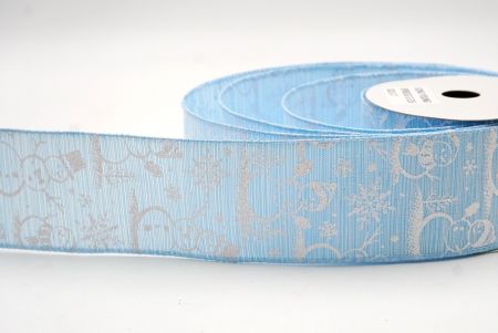 Powder Blue_Snowman and Snowflake Shimmer Wired Ribbon_KF9681GC-12-216