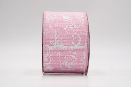 Pink_Snowman and Snowflake Shimmer Wired Ribbon_KF9681GC-5-5