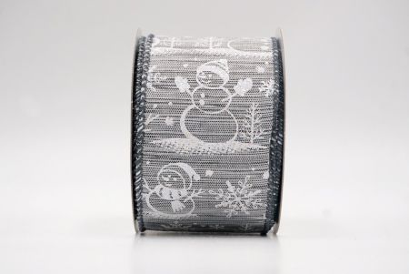 Gray_Snowman and Snowflake Shimmer Wired Ribbon_KF9681GC-50-123