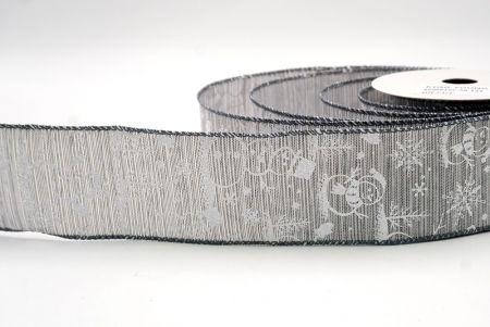 Gray_Snowman and Snowflake Shimmer Wired Ribbon_KF9681GC-50-123