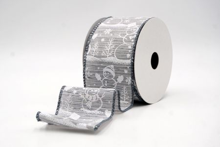 Gray_Snowman and Snowflake Shimmer Wired Ribbon_KF9681GC-50-123