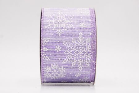 Purple Sparkling Snowflake Winter Wonderland Wired Ribbon_KF9683GC-11-11
