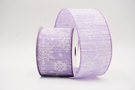 Purple Sparkling Snowflake Winter Wonderland Wired Ribbon_KF9683GC-11-11