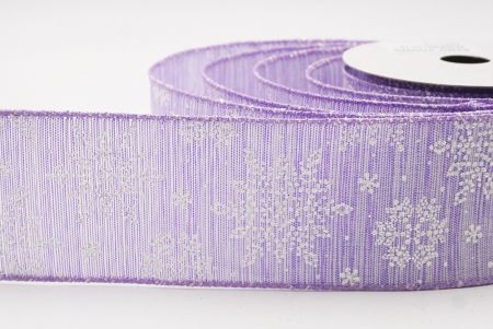 Purple Sparkling Snowflake Winter Wonderland Wired Ribbon_KF9683GC-11-11
