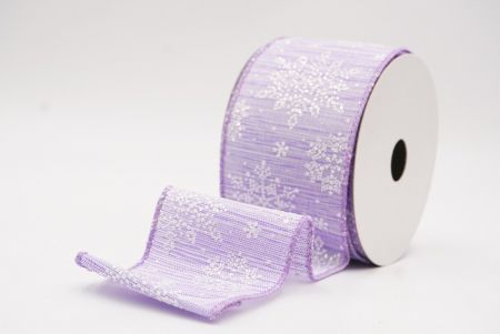 Purple Sparkling Snowflake Winter Wonderland Wired Ribbon_KF9683GC-11-11