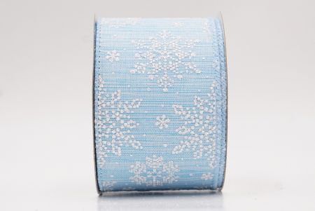 Light Blue Sparkling Snowflake Winter Wonderland Wired Ribbon_KF9683GC-12-216