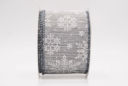 Gray Sparkling Snowflake Winter Wonderland Wired Ribbon_KF9683GC-50-123
