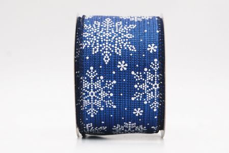 Blue Sparkling Snowflake Winter Wonderland Wired Ribbon_KF9687GC-4-4