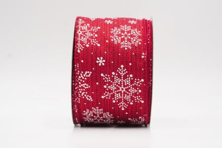 Red Sparkling Snowflake Winter Wonderland Wired Ribbon_KF9687GC-7-169