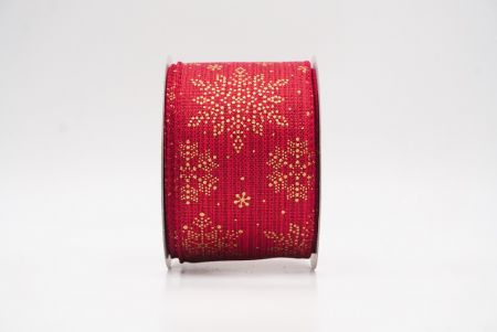 Red Sparkling Snowflake Winter Wonderland Wired Ribbon_KF9688GC-7-169