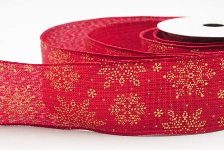 Red Sparkling Snowflake Winter Wonderland Wired Ribbon_KF9688GC-7-169