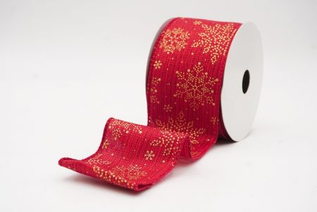 Red Sparkling Snowflake Winter Wonderland Wired Ribbon_KF9688GC-7-169