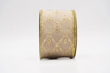 Ruban métallique à fil Luxe Diamond Droplet Beige_KF9690G-14