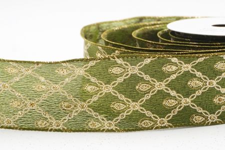 Ruban métallique à fil Luxe Diamond Droplet MatchaGreen_KF9690G-3-185