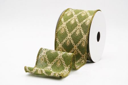 Ruban métallique à fil Luxe Diamond Droplet MatchaGreen_KF9690G-3-185