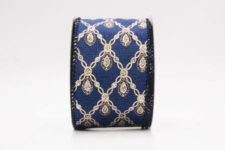 Ruban métallique à fil Luxe Diamond Droplet Bleu_KF9690G-4-4