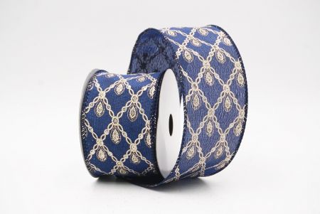 Ruban métallique à fil Luxe Diamond Droplet Bleu_KF9690G-4-4