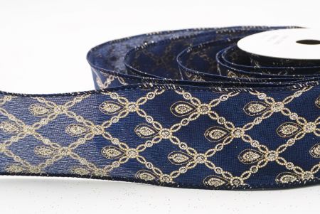 Ruban métallique à fil Luxe Diamond Droplet Bleu_KF9690G-4-4