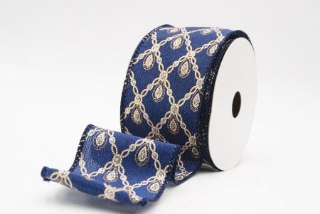 Ruban métallique à fil Luxe Diamond Droplet Bleu_KF9690G-4-4